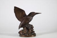 Le Martin-pêcheur – Sculpture en bronze, vers 1900.