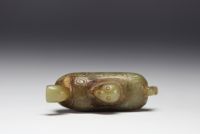 China - Very rare and exceptional celadon jade elephant, SHANG dynasty.