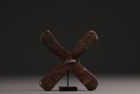Set of three Katanga cross coins, early 20th century.