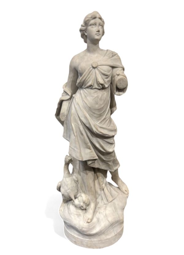 Statue en marbre de carrare , Héra femme d'hercule , non signé , vers 1800