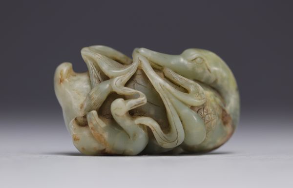 Chine - Canard en Jade sculpté, XVIIIe siècle.