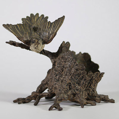 Bronze de Vienne – Oiseau sur une souche, début XXe siècle.