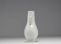 China - Monochrome white porcelain vase with relief Phoenix decoration, Ming dynasty.