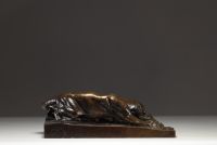 Julius Heinrich HAHNEL (1823-1909) ‘Le Repas des Panthères’ Brown patina bronze sculpture, signed.