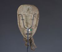 Afrique RDC - Paire de masques « lukwakongo » Lega en bois sculpté et raphia, Congo RDC.