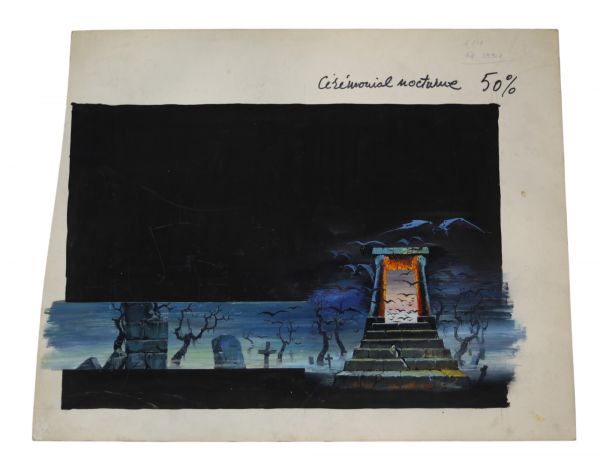 Henri Lievens (1920–2000) – Gouache originale Projet de couverture pour Cérémonial nocturne et autres contes insolites Thomas Owen – Marabout Fantastique n°242, 1966 Œuvre originale unique – Illustration préparatoire pour une couverture publiée  Artiste : Henri Lievens (1920–2000) Titre : Cérémonial nocturne Auteur : Thomas Owen Éditeur : Bibliothèque Marabout – Collection Fantastique Numéro de co