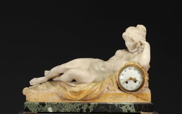 Claude-Michel CLODION (d'après) Rare pendule en marbre 