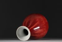 China - Oxblood porcelain vase, Qing period.