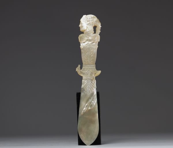 Carved mother-of-pearl paper-knife, Palais Royal, France, 19th century.