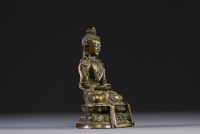 Chine - Statue d'Amitayus en bronze doré, dynastie Qing, XVII-XVIIIème.