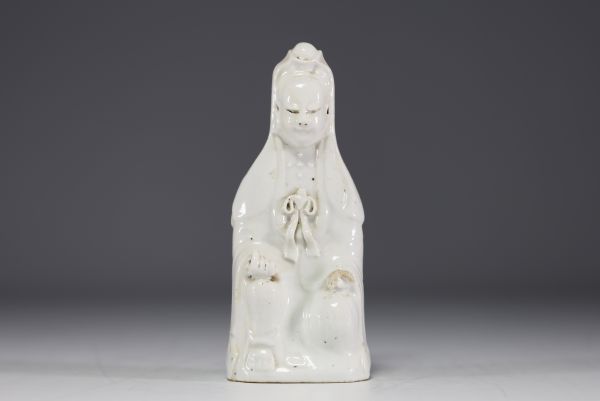 China - Guanyin in Chinese white porcelain, Ming period.
