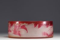 Émile GALLÉ (1846-1904) Acid-etched multi-layered glass bowl decorated with a rowan tree, signed.