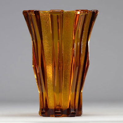 Vase Scailmont, ambré, Art Déco 1930-1935