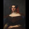 École européenne du XIXe siècle grande huile sur toile portrait de jeune femme