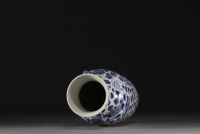 Chine - Vase en porcelaine bleu blanc à décor de dragons, époque Qing.
