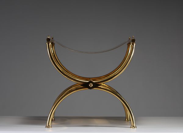 Empire style gilt bronze stool, circa 1970.