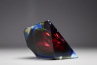 Flavio POLI (1900-1980) Verrerie de Murano Sommerso, cendrier en verre multicouche, vers 1970.