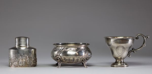 Ensemble de trois pièces de forme en argent massif, Allemagne, Angleterre.