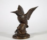 Le Martin-pêcheur – Sculpture en bronze, vers 1900.
