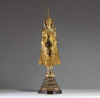 Thaïlande - Rattanakosin - Imposant Bouddha en bronze doré d'époque fin XIXème.