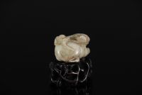 China - Carved jade buffalo, Ming period.