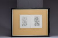 Félicien ROPS (1833-1898) Deux gravures tirées d'ouvrage littéraire.