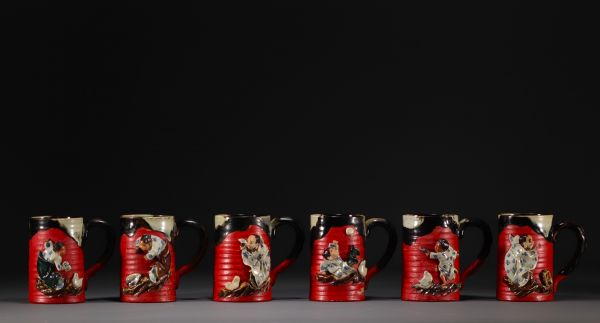 Japan - Sumidagawa glazed stoneware service, circa 1900.