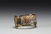 Silver bracelet decorated with a micro mosaic 