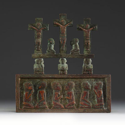 Africa DRC - Bakongo, Nkangi cross in copper alloy.