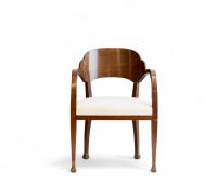 Henry VAN DE VELDE (1863-1957) Mahogany and mahogany veneer armchair, model created in 1908.