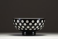 Lukas JABUREK (XX) Moser Carlsbad, attr. to - Lined glass bowl.