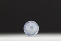 DAUM Nancy - Soliflore in acid-etched glass with enamelled landscape decoration, signed.