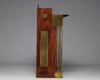 Gustave SERRURIER-BOVY (1858-1910) ‘Pendule Moulin’ Mahogany wall clock with geometric styling Secession, model designed around 1905.