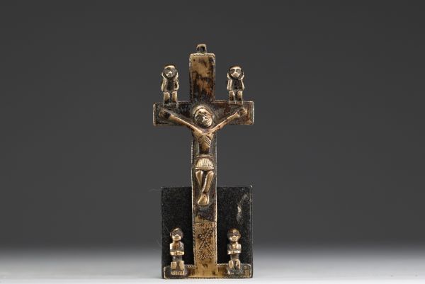 Africa DRC - Bakongo, bronze Nkangi cross.