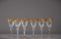 Cristallerie de Saint Louis, ensemble de six verres modèle 