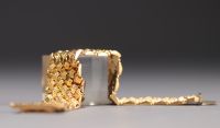 Large flexible bracelet in 18K yellow gold, weighing 62.1gr.