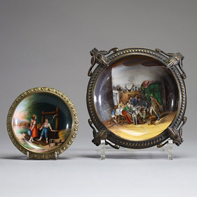 plaques en porcelaines peintes