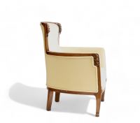 Louis MAJORELLE (1859-1926) Pair of Art Nouveau armchairs in moulded mahogany with fruit and flower motifs.