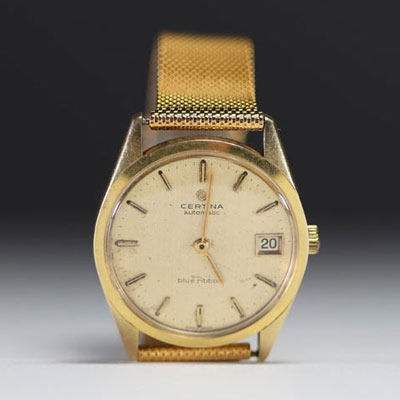 Certina - Blue Ribbon, automatic men's watch in 18k gold, circa 1960.