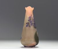 Émile GALLÉ (1846-1904) Acid-etched multi-layered glass vase decorated with anemones, signed.