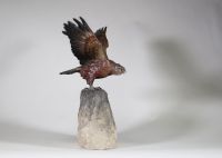 Bronze de Vienne – Aigle aux ailes déployées sur un rocher, XIXe siècle