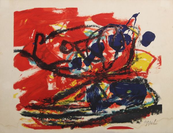 Karel APPEL (1921-2006) ‘Musique Barbare’ Lithograph 1963, signed.