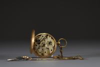 Pateck Genève - Montre à gousset en or jaune 18k, cylindre 10 rubis, capot interne en laiton, pour un poids total de 78gr.