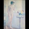 Gaston Haustrate (1878-1949) — Nu féminin à la fenêtre, huile sur toile, signée et datée