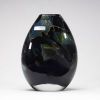 Louis Leloup – Vase ovoïde à inclusions, fond noir, vers 1980