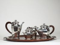SERVICE À CAFÉ ART DÉCO EN ARGENT MASSIF, VERS 1930