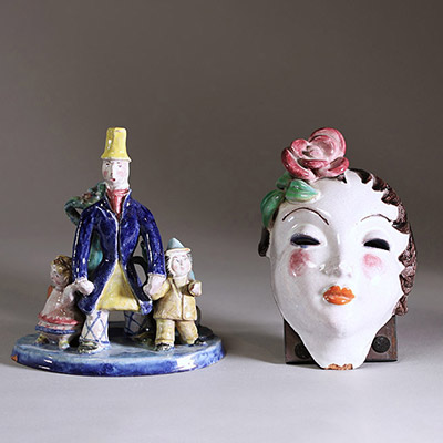 Wiener Werkstätte - Ensemble de deux céramiques vernissées, travail Viennois.