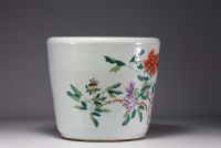 China - Imposing famille rose porcelain jardinière decorated with peonies and butterflies, Qing dynasty, 19th century.