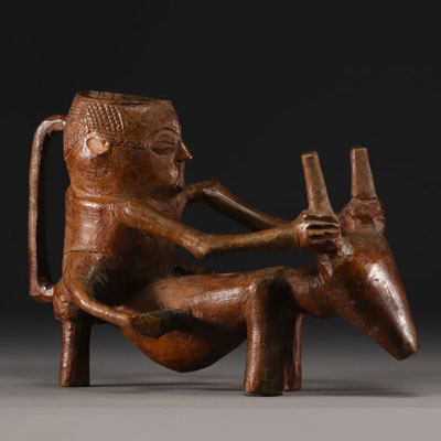 Lardge rider Wongo libation cup - Dem.Rep.Congo