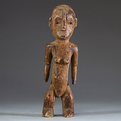 Afrique RDC - Statuette Ngbaka en bois sculpté, Congo RDC, début XXème.